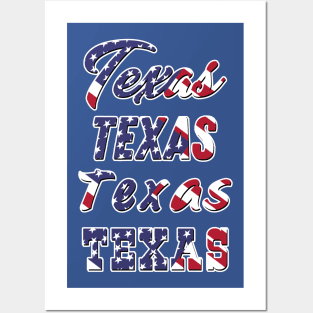 American flag Texas Posters and Art